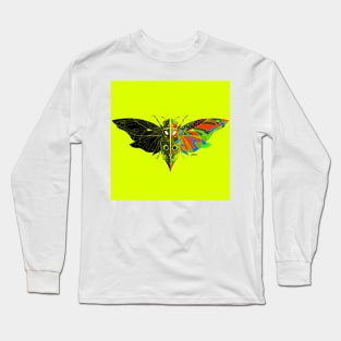 cryptid cicada cigarra butterfly of death in ecopop mexican patterns Long Sleeve T-Shirt